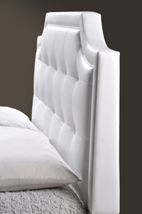 Baxton Studio Carlotta White Modern Bed With Upholstered Headboard - Full Size