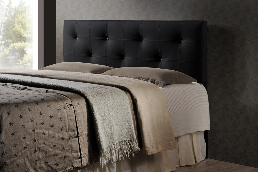 Baxton Studio Kirchem Upholstered Black Queen-Sized Headboard