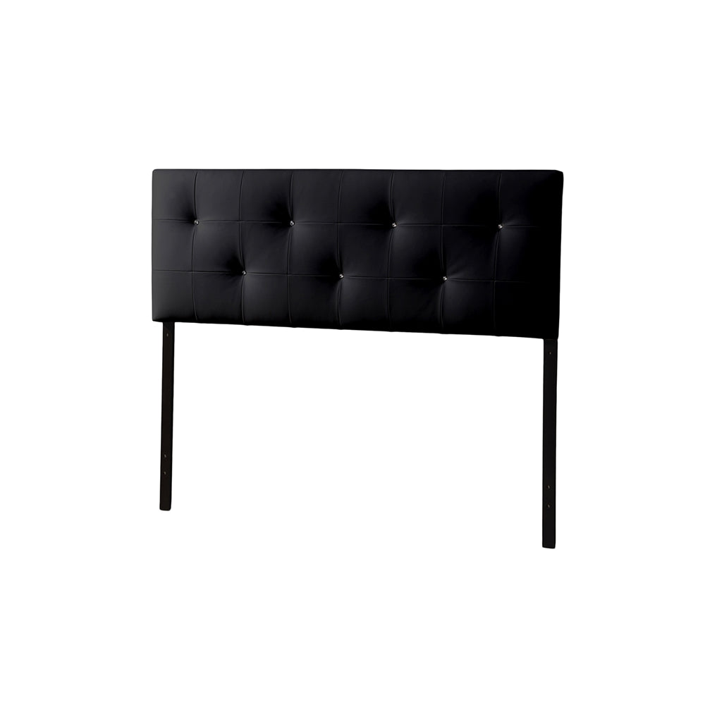 BAXTON STUDIO KIRCHEM UPHOLSTERED BLACK QUEEN-SIZED HEADBOARD