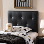 Load image into Gallery viewer, Baxton Studio Kirchem Modern And Contemporary Black Faux Leather Upholstered Twin Size Headboard
