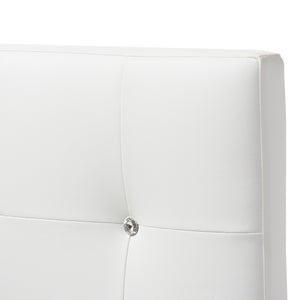 Baxton Studio Kirchem Modern And Contemporary White Faux Leather Upholstered Twin Size Headboard