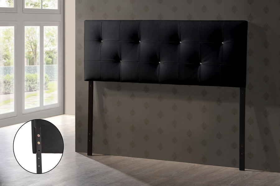 Baxton Studio Kirchem Upholstered Black Queen-Sized Headboard