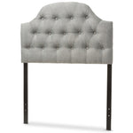 Load image into Gallery viewer, Baxton Studio Morris Modern And Contemporary Grey Fabric Upholstered Button-Tufted Scalloped Twin Size Headboard
