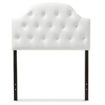 Load image into Gallery viewer, BAXTON STUDIO MORRIS MODERN AND CONTEMPORARY WHITE FAUX LEATHER UPHOLSTERED BUTTON-TUFTED SCALLOPED TWIN SIZE HEADBOARD
