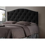 Load image into Gallery viewer, Baxton Studio Myra Modern And Contemporary Queen Size Black Faux Leather Upholstered Button-Tufted Scalloped Headboard
