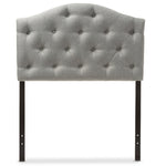 Load image into Gallery viewer, BAXTON STUDIO MYRA MODERN AND CONTEMPORARY GREY FABRIC UPHOLSTERED BUTTON-TUFTED SCALLOPED TWIN SIZE HEADBOARD
