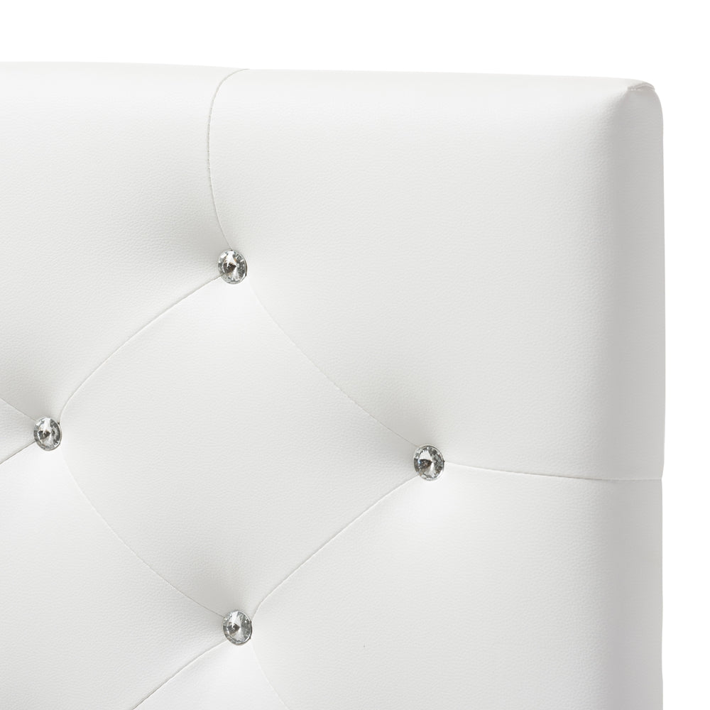 Baxton Studio Viviana Modern And Contemporary White Faux Leather Upholstered Button-Tufted Twin Size Headboard