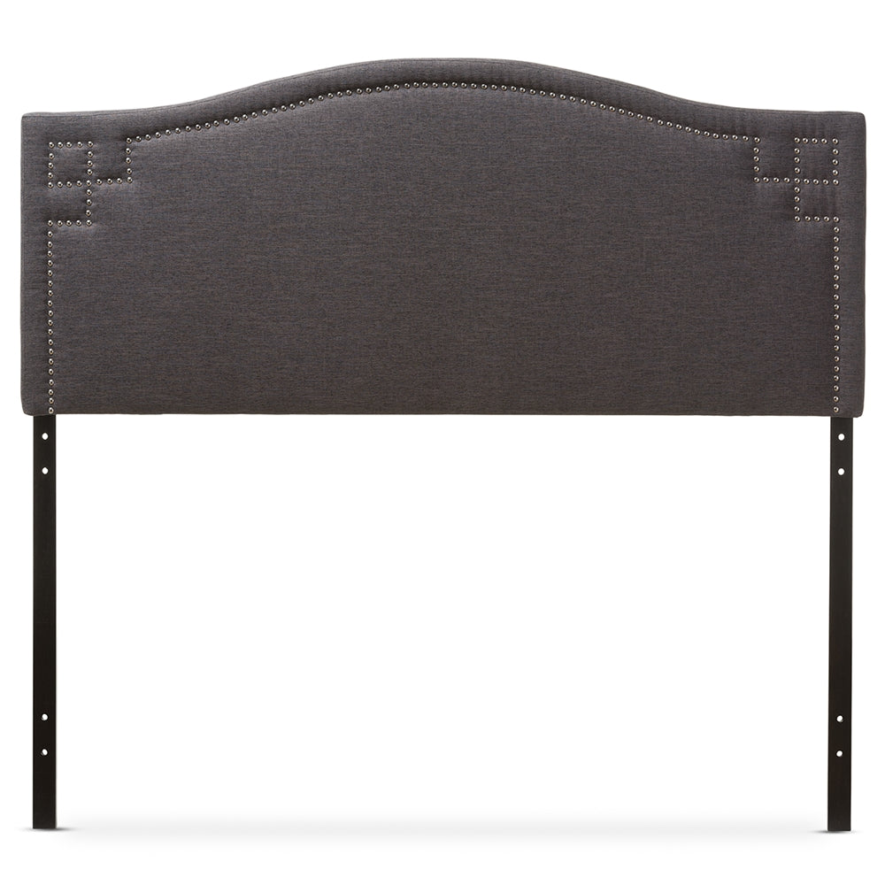 BAXTON STUDIO AUBREY MODERN AND CONTEMPORARY DARK GREY FABRIC UPHOLSTERED FULL SIZE HEADBOARD