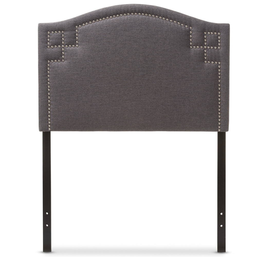 BAXTON STUDIO AUBREY MODERN AND CONTEMPORARY DARK GREY FABRIC UPHOLSTERED TWIN SIZE HEADBOARD