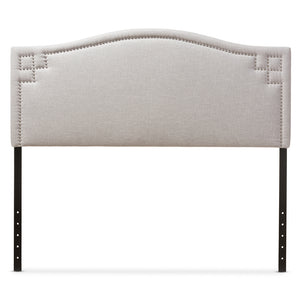 BAXTON STUDIO AUBREY MODERN AND CONTEMPORARY GREYISH BEIGE FABRIC UPHOLSTERED KING SIZE HEADBOARD