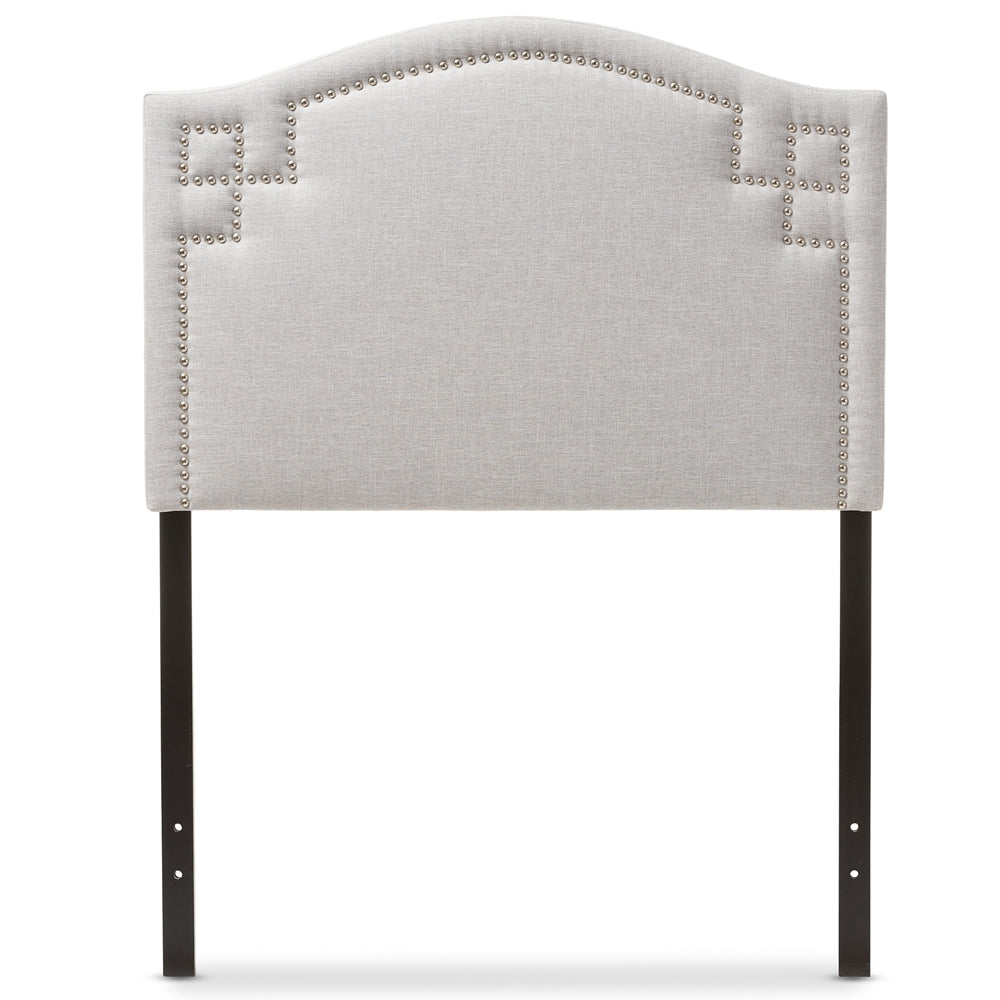 BAXTON STUDIO AUBREY MODERN AND CONTEMPORARY GREYISH BEIGE FABRIC UPHOLSTERED TWIN SIZE HEADBOARD