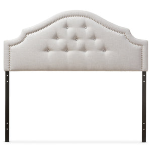 BAXTON STUDIO CORA MODERN AND CONTEMPORARY GREYISH BEIGE FABRIC UPHOLSTERED KING SIZE HEADBOARD