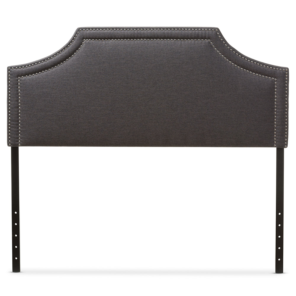 BAXTON STUDIO AVIGNON MODERN AND CONTEMPORARY DARK GREY FABRIC UPHOLSTERED QUEEN SIZE HEADBOARD