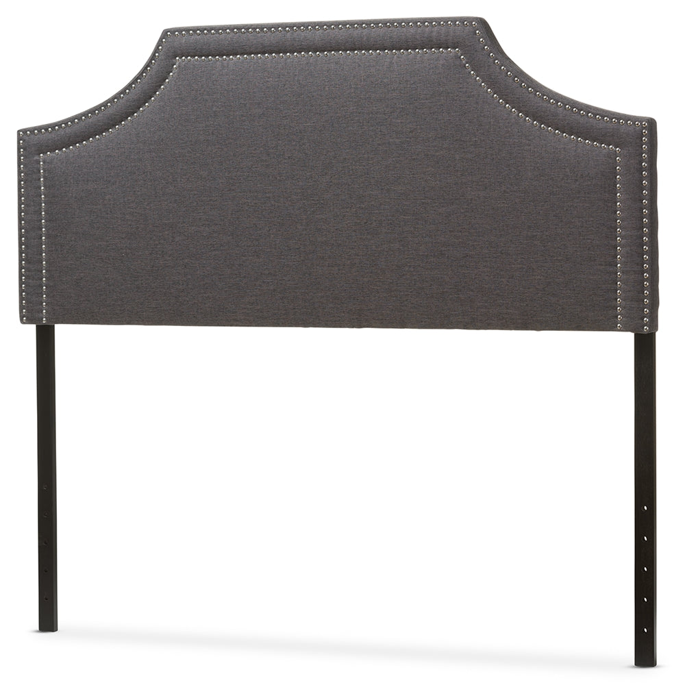 Baxton Studio Avignon Modern And Contemporary Dark Grey Fabric Upholstered King Size Headboard