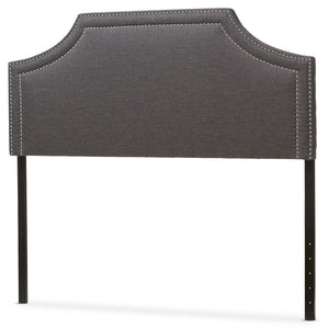 Baxton Studio Avignon Modern And Contemporary Dark Grey Fabric Upholstered King Size Headboard