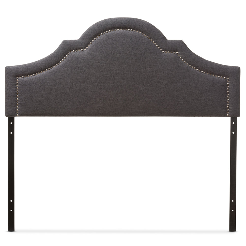 BAXTON STUDIO RITA MODERN AND CONTEMPORARY DARK GREY FABRIC UPHOLSTERED KING SIZE HEADBOARD