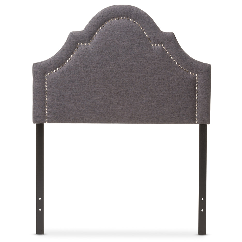 BAXTON STUDIO RITA MODERN AND CONTEMPORARY DARK GREY FABRIC UPHOLSTERED TWIN SIZE HEADBOARD