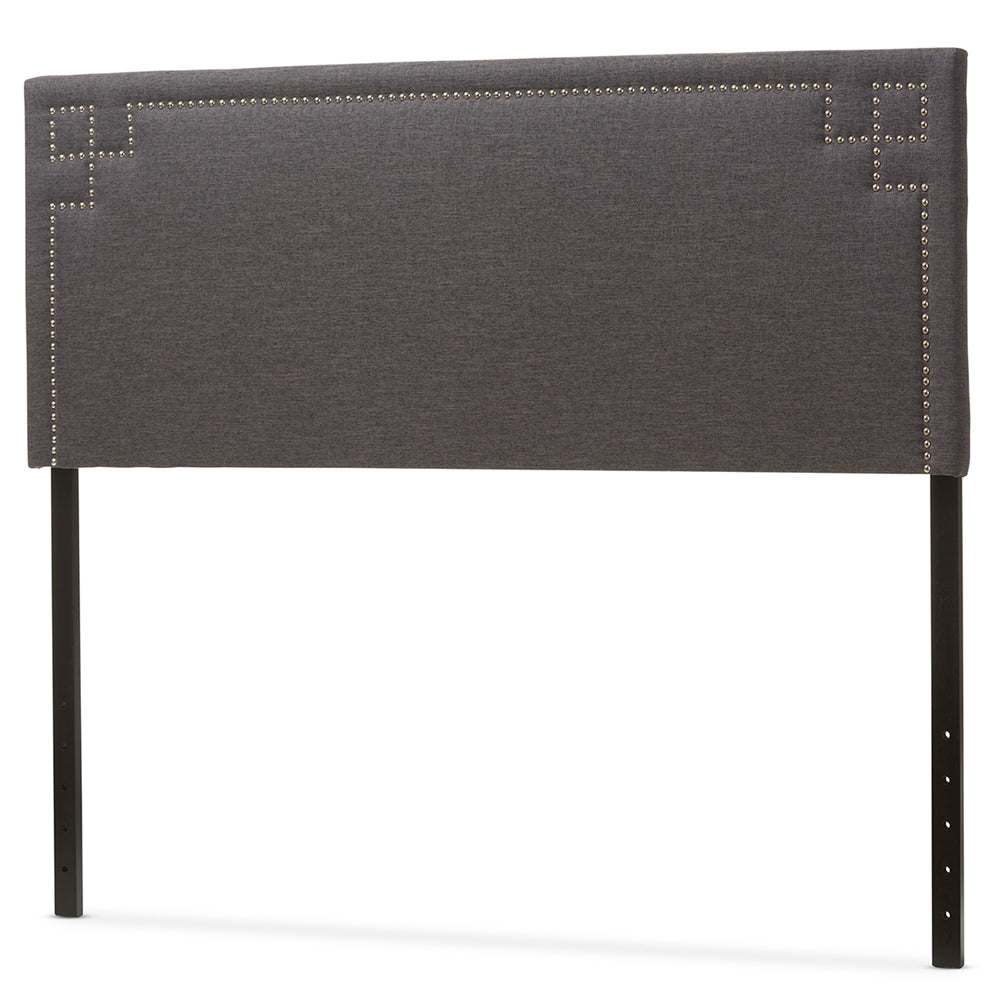 Baxton Studio Geneva Modern And Contemporary Dark Grey Fabric Upholstered Queen Size Headboard