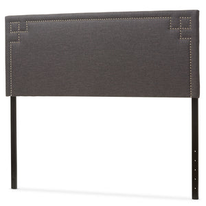 Baxton Studio Geneva Modern And Contemporary Dark Grey Fabric Upholstered Queen Size Headboard