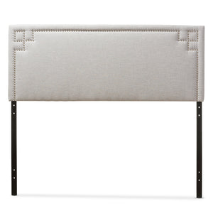 BAXTON STUDIO GENEVA MODERN AND CONTEMPORARY GREYISH BEIGE FABRIC UPHOLSTERED FULL SIZE HEADBOARD