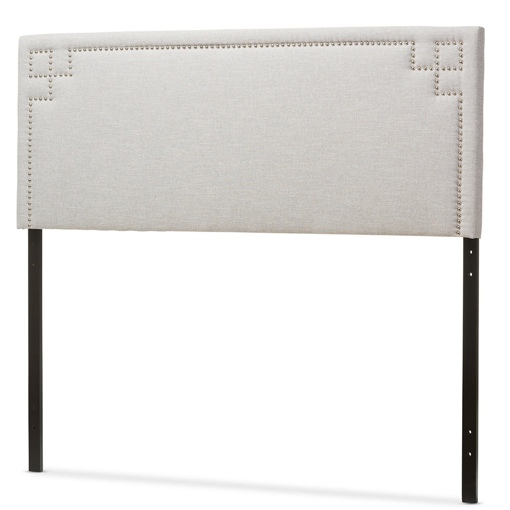 Baxton Studio Geneva Modern And Contemporary Greyish Beige Fabric Upholstered Queen Size Headboard