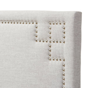 Baxton Studio Geneva Modern And Contemporary Greyish Beige Fabric Upholstered Full Size Headboard