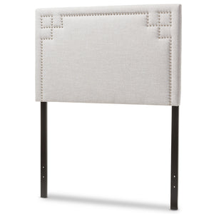 Baxton Studio Geneva Modern And Contemporary Greyish Beige Fabric Upholstered Twin Size Headboard