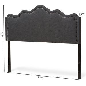 Baxton Studio Nadeen Modern And Contemporary Dark Grey Fabric Queen Size Headboard