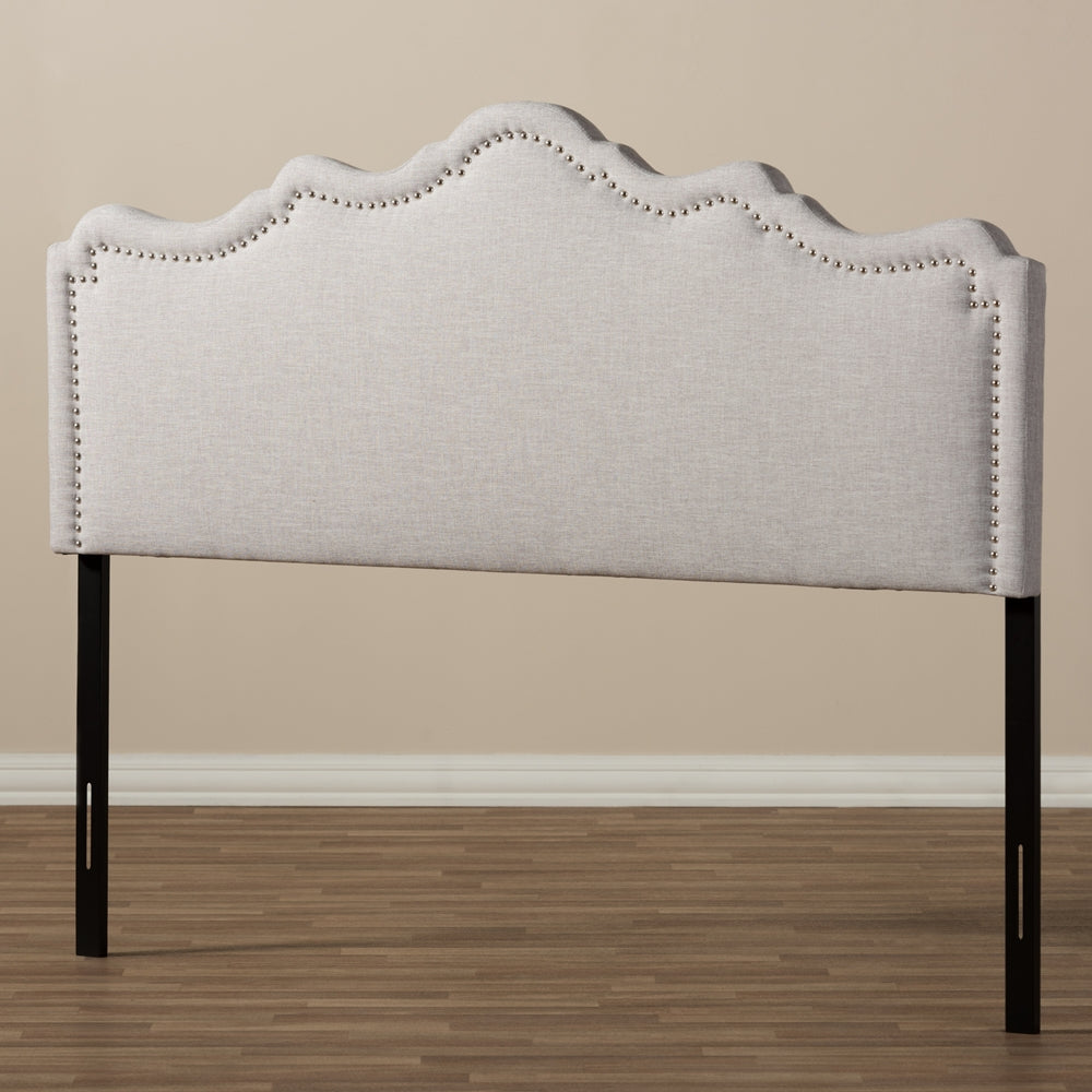 Baxton Studio Nadeen Modern And Contemporary Greyish Beige Fabric Full Size Headboard