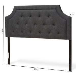 Baxton Studio Mars Modern And Contemporary Dark Grey Fabric King Size Headboard