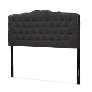 Baxton Studio Lucy Modern And Contemporary Dark Grey Fabric King Size Headboard