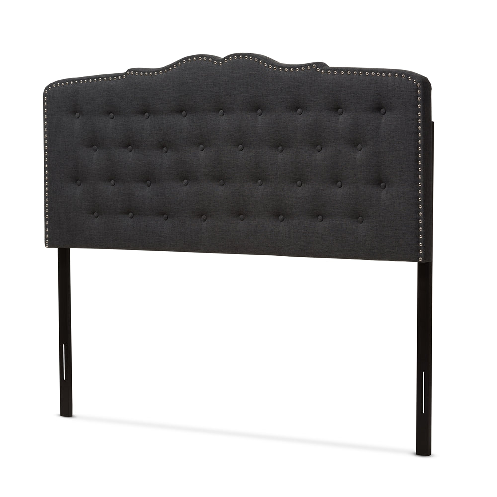 Baxton Studio Lucy Modern And Contemporary Dark Grey Fabric Queen Size Headboard