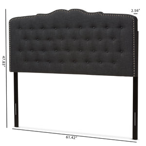 Baxton Studio Lucy Modern And Contemporary Dark Grey Fabric Queen Size Headboard