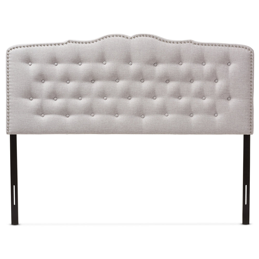 Baxton Studio Lucy Modern And Contemporary Greyish Beige Fabric Full Size Headboard