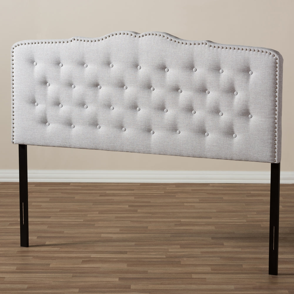 Baxton Studio Lucy Modern And Contemporary Greyish Beige Fabric Queen Size Headboard