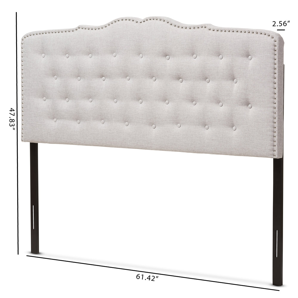 Baxton Studio Lucy Modern And Contemporary Greyish Beige Fabric Full Size Headboard