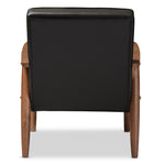 Load image into Gallery viewer, Baxton Studio Sorrento Mid-Century Retro Modern Black Faux Leather Upholstered Wooden Lounge Chair
