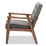 Load image into Gallery viewer, Baxton Studio Sorrento Mid-Century Retro Modern Grey Fabric Upholstered Wooden Lounge Chair
