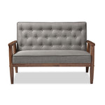 Load image into Gallery viewer, Baxton Studio Sorrento Mid-Century Retro Modern Grey Fabric Upholstered Wooden 2-Seater Loveseat
