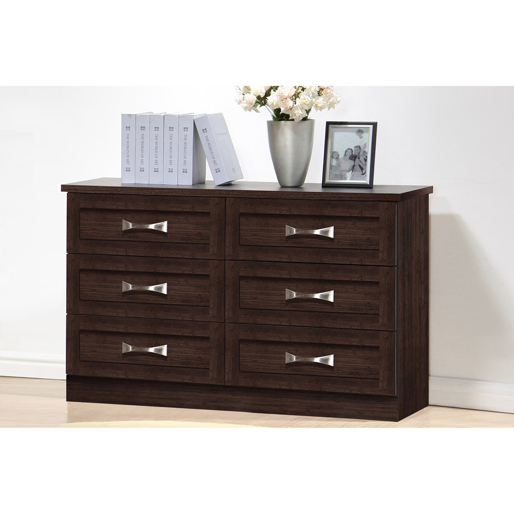 Baxton Studio Colburn Modern And Contemporary 6-Drawer Dark Brown Finish Wood Storage Dresser