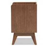 Load image into Gallery viewer, Baxton Studio Brighton Mid-Century Modern White And Walnut Wood 3-Drawer Storage Nightstand
