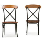 Load image into Gallery viewer, Baxton Studio Broxburn Light Brown Wood &amp; Metal Dining Chair (Set Of 2)
