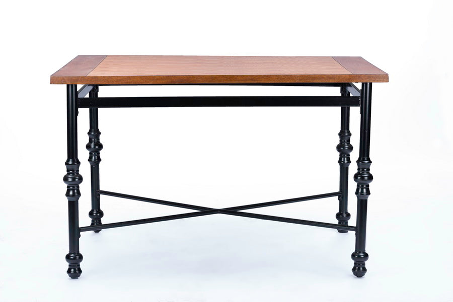 BAXTON STUDIO BROXBURN LIGHT BROWN WOOD & METAL DINING TABLE