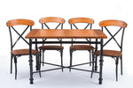 Load image into Gallery viewer, BAXTON STUDIO BROXBURN LIGHT BROWN WOOD &amp; METAL 5-PIECE DINING SET
