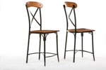 Load image into Gallery viewer, Baxton Studio Broxburn Light Brown Wood &amp; Metal Bar Stool (Set Of 2)
