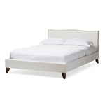 Load image into Gallery viewer, Baxton Studio Battersby White Modern Bed With Upholstered Headboard - Queen Size
