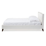 Load image into Gallery viewer, Baxton Studio Battersby White Modern Bed With Upholstered Headboard - Queen Size
