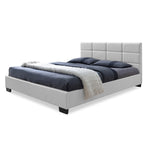 Load image into Gallery viewer, BAXTON STUDIO VIVALDI MODERN AND CONTEMPORARY WHITE FAUX LEATHER PADDED PLATFORM BASE FULL SIZE BED FRAME
