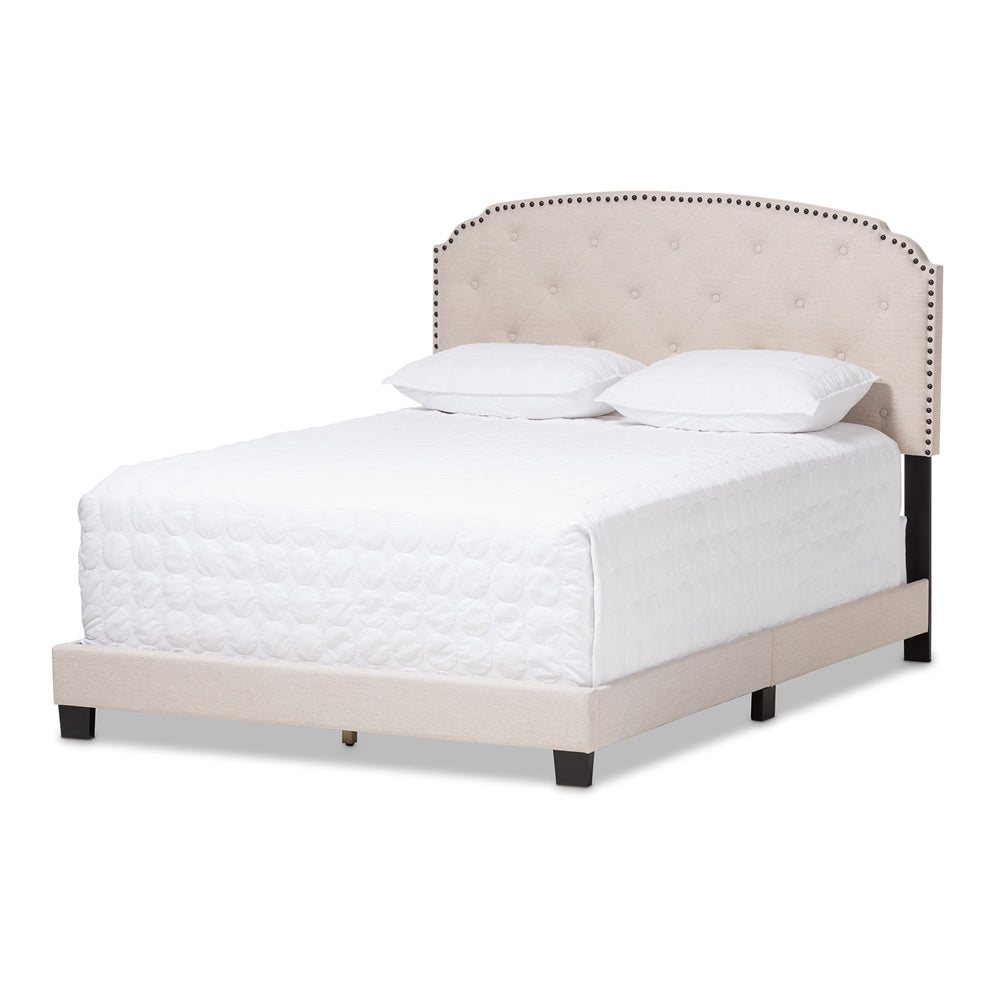 Baxton Studio Lexi Modern And Contemporary Light Beige Fabric Upholstered Full Size Bed