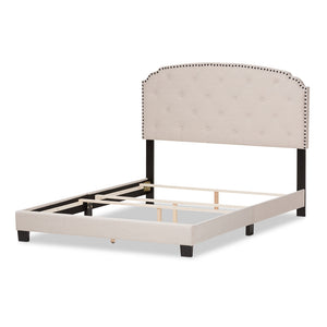 Baxton Studio Lexi Modern And Contemporary Light Beige Fabric Upholstered Queen Size Bed